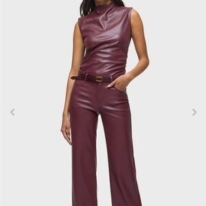 NWT Hudson Faux Leather Boot-Cut Pants in Burgundy (Port Royal)